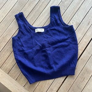 St. John Deep Blue Knit Tank